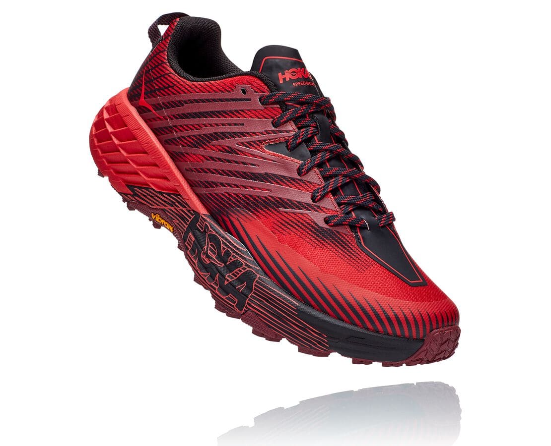 Hoka One One Speedgoat 4 Férfi Túracipő Sötét Barna / Piros [TYUVQ-3982]